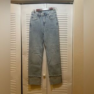 Kenneth Cole High Rise Straight Leg Jeans - Light Blue